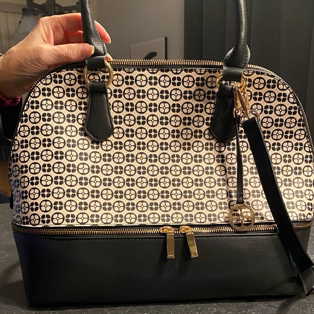 Stylish Black and Cream Tote Bag